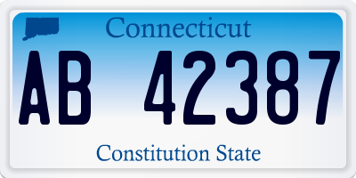 CT license plate AB42387