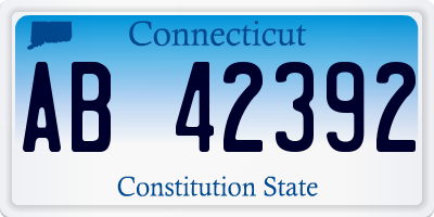 CT license plate AB42392