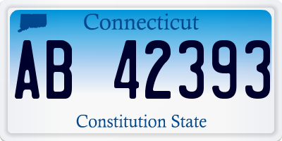 CT license plate AB42393