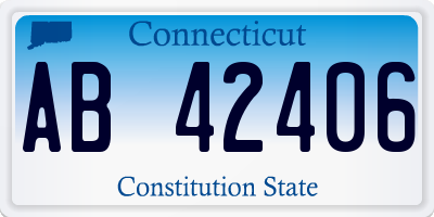 CT license plate AB42406