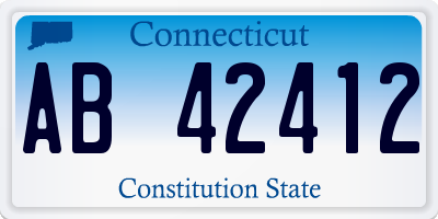 CT license plate AB42412