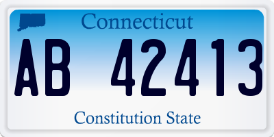 CT license plate AB42413