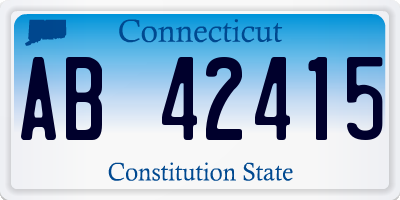 CT license plate AB42415