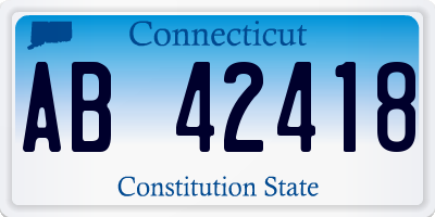 CT license plate AB42418