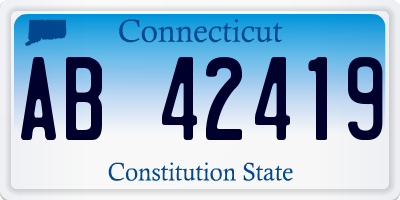 CT license plate AB42419