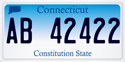 CT license plate AB42422