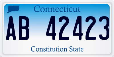 CT license plate AB42423