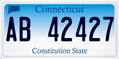 CT license plate AB42427