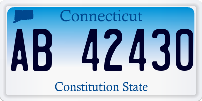 CT license plate AB42430