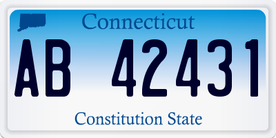 CT license plate AB42431