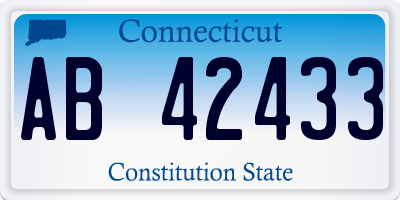 CT license plate AB42433