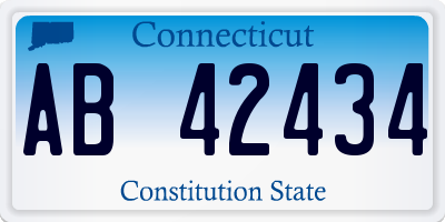 CT license plate AB42434