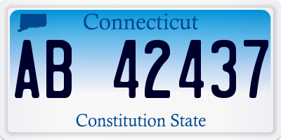 CT license plate AB42437