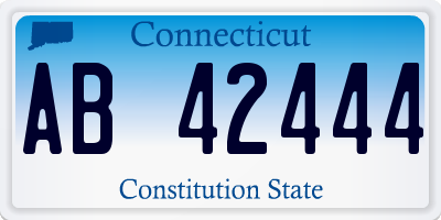 CT license plate AB42444