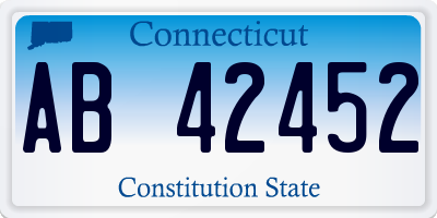 CT license plate AB42452