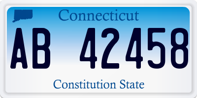 CT license plate AB42458