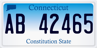 CT license plate AB42465