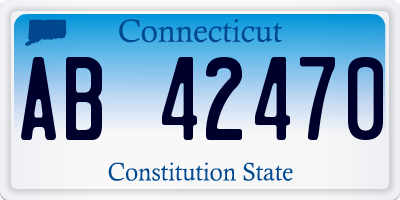 CT license plate AB42470