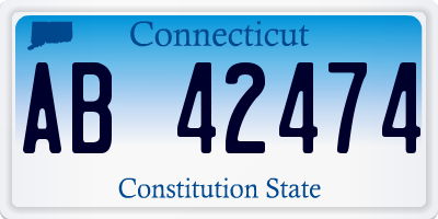 CT license plate AB42474