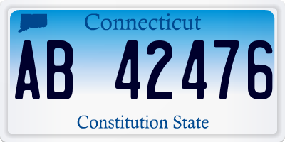 CT license plate AB42476