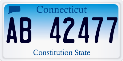 CT license plate AB42477