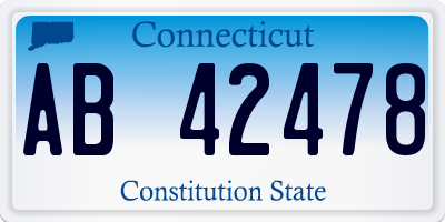 CT license plate AB42478