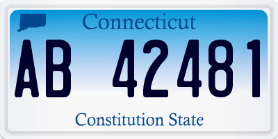 CT license plate AB42481