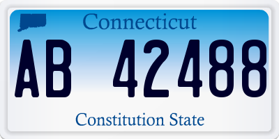 CT license plate AB42488