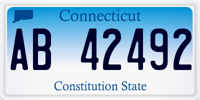 CT license plate AB42492