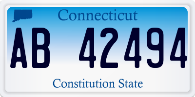 CT license plate AB42494