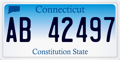 CT license plate AB42497