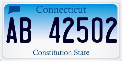 CT license plate AB42502