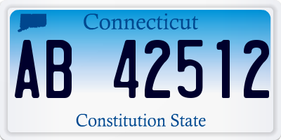 CT license plate AB42512