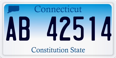 CT license plate AB42514