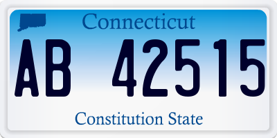 CT license plate AB42515
