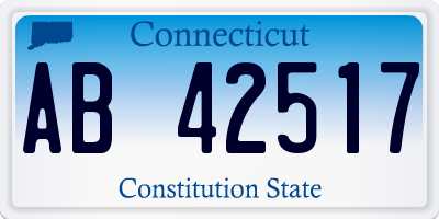 CT license plate AB42517