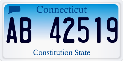 CT license plate AB42519