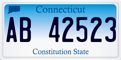 CT license plate AB42523