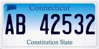 CT license plate AB42532