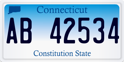CT license plate AB42534