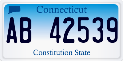 CT license plate AB42539