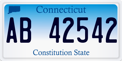 CT license plate AB42542