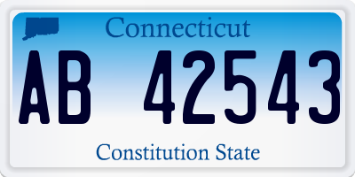 CT license plate AB42543