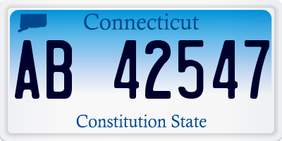 CT license plate AB42547