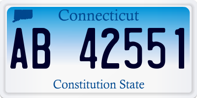 CT license plate AB42551