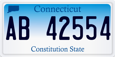 CT license plate AB42554