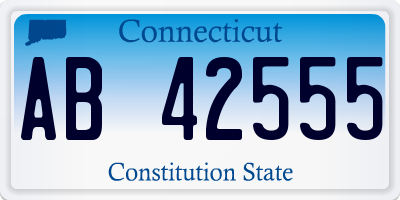 CT license plate AB42555