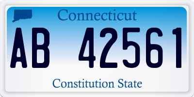 CT license plate AB42561