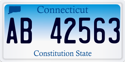 CT license plate AB42563