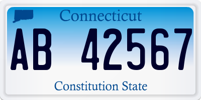 CT license plate AB42567